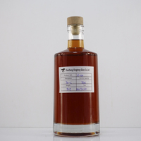 Grosir botol kaca minuman keras bening Brandy Rum Vodka Tequila kustom dengan sumbat gabus