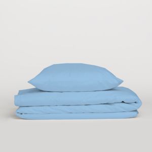 Ensemble de housse de couette 100% coton bleu clair italien Queen 250x200cm - Product Image 1