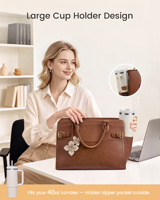 LOVEVOOK Nouveau sac à main pour ordinateur portable 15,6 pouces, sac fourre-tout pour ordinateur portable, sac de travail de bureau, sacoche pour ordinateur, sac à bandoulière en cuir pour femmes