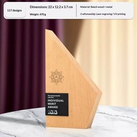 Trophées, médailles et plaques de récompense en bois gravées sur mesure - Récompenses commémoratives créatives UV pour la reconnaissance des nouveaux employés à la fin de l'année