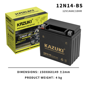 Batería de Gel para Motocicleta <span class=keywords><strong>KAZUKI</strong></span> 12V14AH, Buen Rendimiento de Arranque, 12N5-Bs Yb5L, para Bicicletas/Scooters/Vehículos - Product Image 6