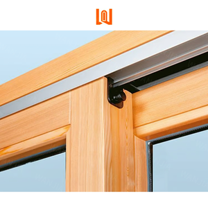 Portes d'entrée résidentielles avant Portes coulissantes en bois plaquées d'aluminium Verre trempé Portes coulissantes à double vitrage - Product Image 6