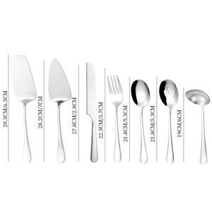 Hotel Cutlery Communal Dividing Spoon Steak Spatula Dinner Fork Stainless Steel Spoon Colander Restaurant Service Spoon <b>Set</b> - Product Image 2