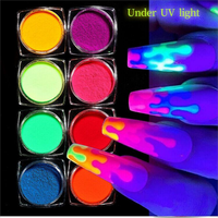 Ensemble de pigments fluorescents Neon Dip Nail Neon Pigment Powder Autres outils pour ongles pour Nail Art Stickers Gel Polish Set