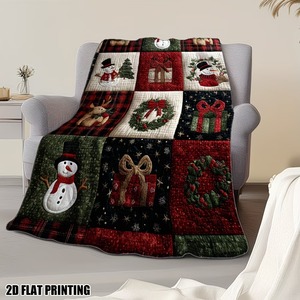 Christmas Print Throw <b>Blanket</b> Rectangular Polyester Cotton Cozy <b>Warm</b> Home Decor Winter Classic Style Custom Printing Logo - Product Image 4
