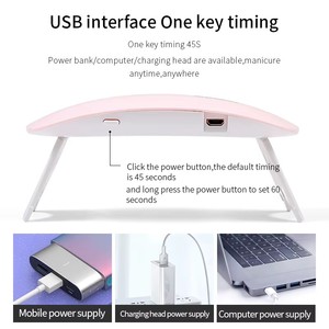 6W Mini Foldable <b>Pink</b> Nail Lamp UV LED Nail Dryer Gel Polish Curing Machine UV Light for Manicure DIY Nail Drying <b>Tools</b> - Product Image 6