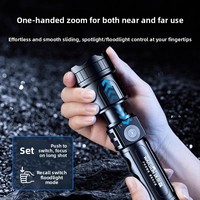 Lampe torche Wallson B300 ABS rechargeable, super lumineuse, multifonctionnelle, longue portée, lumière puissante, patrouille nocturne, portable