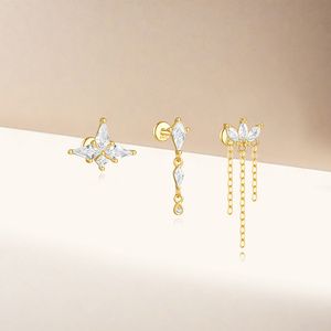 Pendientes de Plata 925 con Borla Larga y Circonita Blanca Ojo de Caballo de CANNER para Mujer - Product Image 6