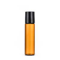 Rouleau vide sur flacon 1ml 2ml 3ml 5ml 10ml d'échantillons de parfum ambre clair bouteille en verre à rouleau avec bouchon noir
