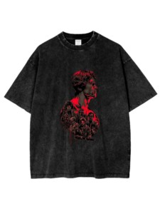 The Terminator avec <span class=keywords><strong>Hope</strong></span> Oversize T-Shirts Summer 100% Cotton Comfortable Drop Shoulder Crewneck Heavyweight Acid Wash - Product Image 4