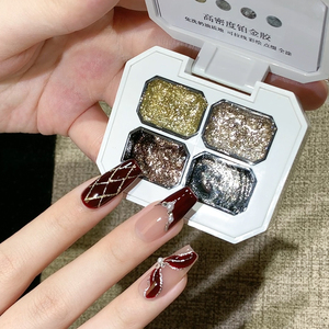 Gels flash de peinture haute densité 4 couleurs avec logo personnalisé pour dessiner <span class=keywords><strong>sur</strong></span> <span class=keywords><strong>les</strong></span> <span class=keywords><strong>ongles</strong></span> Ensemble de gels métalliques pour <span class=keywords><strong>ongles</strong></span> - Product Image 1