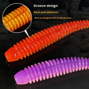 Esca Morbida in PVC con Coda a T Filettata, Bicolore, con Profumo e Sale Aggiunto, 6.3CM/8CM/9.7CM, Senza Ami, per Bass e Marlin - Product Image 1