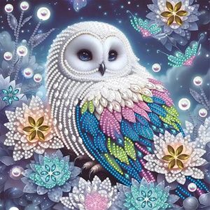 Kit de Peinture Diamant Xixi Personnalisé en Acrylique Forme Irrégulière, DIY Art Moderne Classique, Hibou Animal, Ensemble d'Artisanat Écologique - Product Image 1