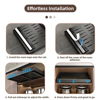 Lot de 2 organiseurs de tiroirs télescopiques extensibles et réglables en largeur (32-53 cm) pour l'organisation de la cuisine et du garde-manger