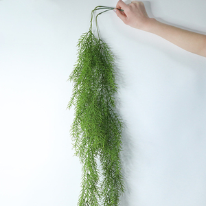 Aiguilles de pin artificielles vert X155, fausses <span class=keywords><strong>feuilles</strong></span>, toucher réaliste, branches d'arbre, vigne à suspendre au mur, pour décoration de maison, 100 pièces - Product Image 6