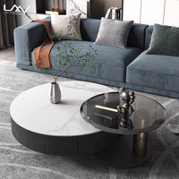 Cadre en bois de luxe moderne et populaire avec plaque de roche Table basse Salon Hôtel Villa Multifonction Stockage Table d'appoint Ensemble