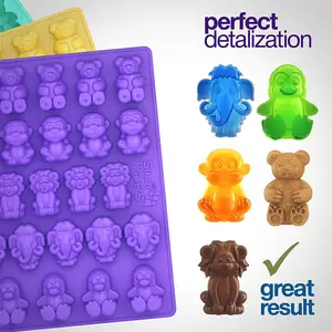 Новый дизайн, многоразовая прочная форма для шоколада «сделай сам» в виде мультяшных животных, форма для конфет, силиконовая форма для выпечки тортов