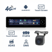 Grabadora de Conducción con Espejo Retrovisor 3CHs 4G LTE 1080P para Autos de Pasajeros con Android 8.1 GPS