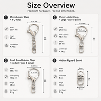 Vente en gros de porte-clés en alliage de zinc avec fermoir mousqueton pivotant pour sac à main, breloque de sac, accessoires de fabrication de bijoux DIY