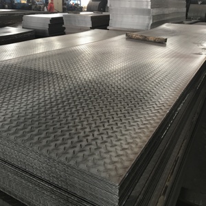 Q235 A36 Placa de piso de patrón de caída de lágrima de hoja de acero al carbono laminado en caliente con resistencia al deslizamiento de diamante - Product Image 2