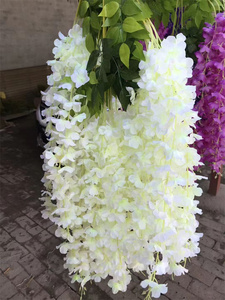 FL-004 all'ingrosso della fabbrica di fiori di glicine viola fiori di glicine artificiale viti di seta ghirlanda fiori pendenti artificiali - Product Image 6