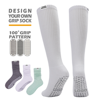Chaussettes de yoga en coton respirant de haute qualité, antidérapantes, à effet slouch, avec logo personnalisé