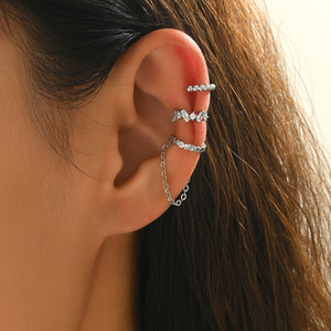 <span class=keywords><strong>Boucle</strong></span> d'oreille élégante et tendance en zircon, plaquée or 18 carats, en acier inoxydable, délicate, double <span class=keywords><strong>boucle</strong></span>, zircone, clip d'oreille - Product Image 6