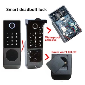 Serrure intelligente Tuya pour porte en bois d'appartement Airbnb, serrure intelligente Ttlock pour porte extérieure en <span class=keywords><strong>fer</strong></span>, serrure de porte électronique à empreintes digitales - Product Image 2
