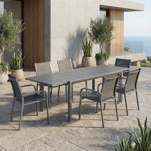 Sillón de Comedor para Exteriores con Estructura de Aluminio <span class=keywords><strong>Antracita</strong></span> con Recubrimiento en Polvo Moderno, Asiento Textil Cómodo y Duradero para Jardín o Parque - Product Image 5