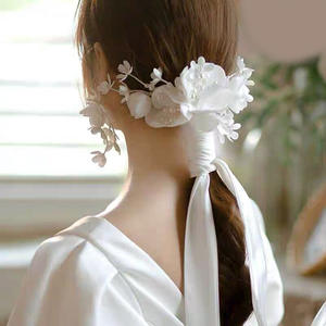 Diadema de Flores Tridimensional Minimalista de Estilo Francés Original, Juego de Diademas Blancas <span class=keywords><strong>para</strong></span> Novia, Accesorios <span class=keywords><strong>para</strong></span> Fotos de Boda - Product Image 4