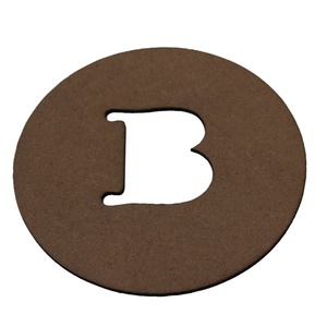 Decoración de pared elegante, tablero de MDF Natural de Color marrón, hecho a mano, alfabeto hueco, forma redonda - Product Image 1