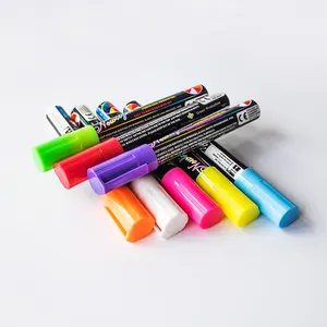 8สี Erasable Marker ปากกาขายส่งของเหลวชอล์กปากกาสำหรับกระดานดำ