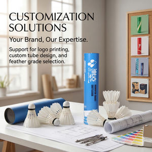 Volante de bádminton con pato blanco y pluma de ganso, corcho y nailon, peso personalizado y origen, cantidad mínima de pedido - Product Image 3