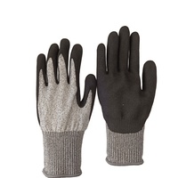 Gants gris mouchetés HPPE anti-coupure et anti-perforation, résistance élevée à l'abrasion, paume sablée en nitrile, niveau 5 EN388, fournisseur Chine