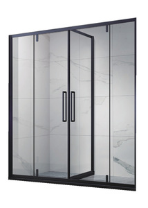 Mampara <span class=keywords><strong>de</strong></span> <span class=keywords><strong>Baño</strong></span> Negra sin Marco <span class=keywords><strong>de</strong></span> <span class=keywords><strong>Diseño</strong></span> Personalizado <span class=keywords><strong>de</strong></span> 10 mm, Puertas Corredizas Dobles <span class=keywords><strong>de</strong></span> Vidrio <span class=keywords><strong>para</strong></span> Ducha - Product Image 3