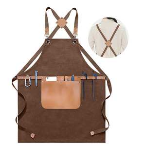 <span class=keywords><strong>Tablier</strong></span> Niuweili à bretelles croisées en toile épaisse, sans manches, pour <span class=keywords><strong>coiffeur</strong></span>, salon de thé, restaurant, usage homme et femme - Product Image 2
