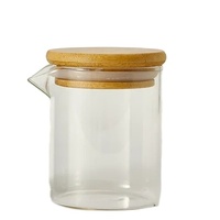 Bougie et récipient de massage de qualité alimentaire en verre noir givré transparent de 200ml résistant à la chaleur avec bec verseur et couvercle en bambou Logo personnalisé
