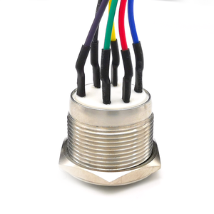 ケーブルワイヤコネクタカスタムWS2812 RGB Led 22mm防水金属リング押しボタンスイッチ - Product Image 6