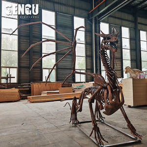 Sculpture d'os en fibre de verre sur mesure de 7 m pour exposition muséale d'histoire naturelle GENGU-FF-D-010 – Design de squelette de dragon complexe - Product Image 4