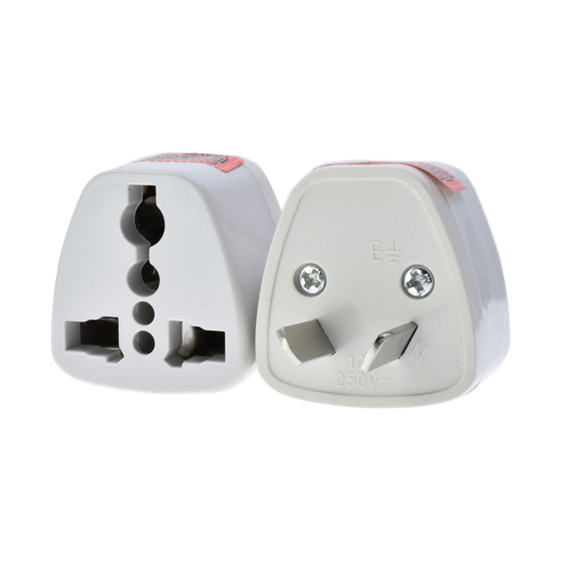 Electrical Plug Adapter for Australia China New Zealand & UK-2 Pins 1 Outlet 10A 1800W 250V Brass Material Non-Grounding
