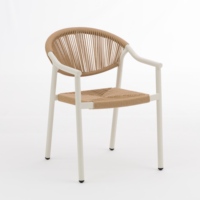 Fauteuil en rotin tressé PE pour terrasse, balcon, bord de piscine, café, structure en aluminium, résistant aux intempéries, mobilier d'extérieur