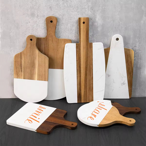 Planche à découper personnalisée en <span class=keywords><strong>marbre</strong></span> et bois d'acacia, plateau à fromage de Noël, <span class=keywords><strong>plaque</strong></span> de service simple en roche blanche imprimée - Product Image 1