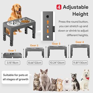 <span class=keywords><strong>Pet</strong></span> besleme ayarlanabilir kase yükseltilmiş köpek maması kaseleri büyük cins yükseltilmiş köpek maması su kasesi yüksekliği ayarlanabilir <span class=keywords><strong>Pet</strong></span> besleyici duruyor - Product Image 5