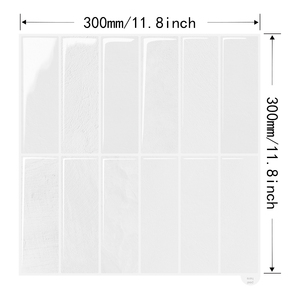 Lámina de Mosaico Autoadhesiva Blanca, Adhesivo Decorativo para Pared, Fácil de Instalar, Resistente al Agua, para Cocina y Baño, 300x300mm - Product Image 3