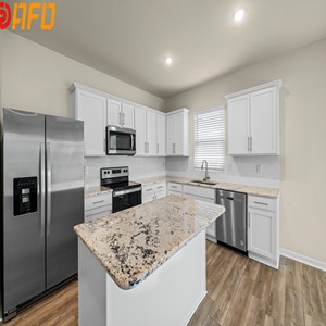 Modern Modular Kitchen Cabinet Set MDF Construction Hinge Artificial Marble/Laminate/Resin Countertops Sink Faucet Customized - Product Image 1