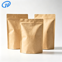 Sachet en papier kraft thermoscellable avec fenêtre, finition mate, résistant à l'humidité, qualité alimentaire, emballage plat / pochette autoportante pour usage professionnel