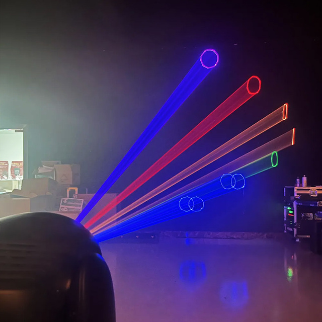 Moving Head Animation Laser Stage Light, Programmable Pattern RGB Laser Beam Light, Professional Stage Lighting Equipment