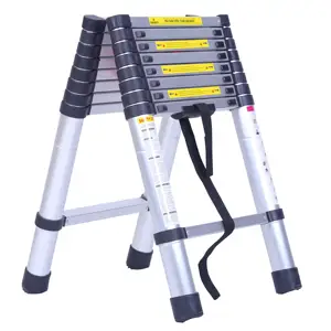 Factory Supply Aluminum Double Side Telescopic Ladder 8m 6m
