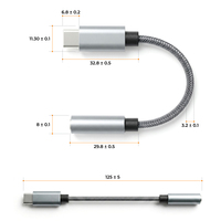 OEM Benutzerdefinierter USB Typ-C zu 3,5mm Audio-Adapter mit Integriertem DAC-Chip, Hi-Res Audio-Kopfhörer-Konverter, Neutrale Verpackung, Fabrik ODM
