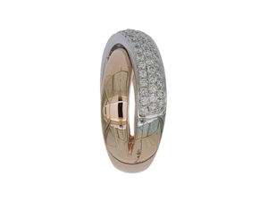 Bague de chevalière empilable à deux couleurs en or plaqué 18 carats, résistante à l'eau et à l'oxydation, avec CZ exquis, pour femme - Product Image 4
